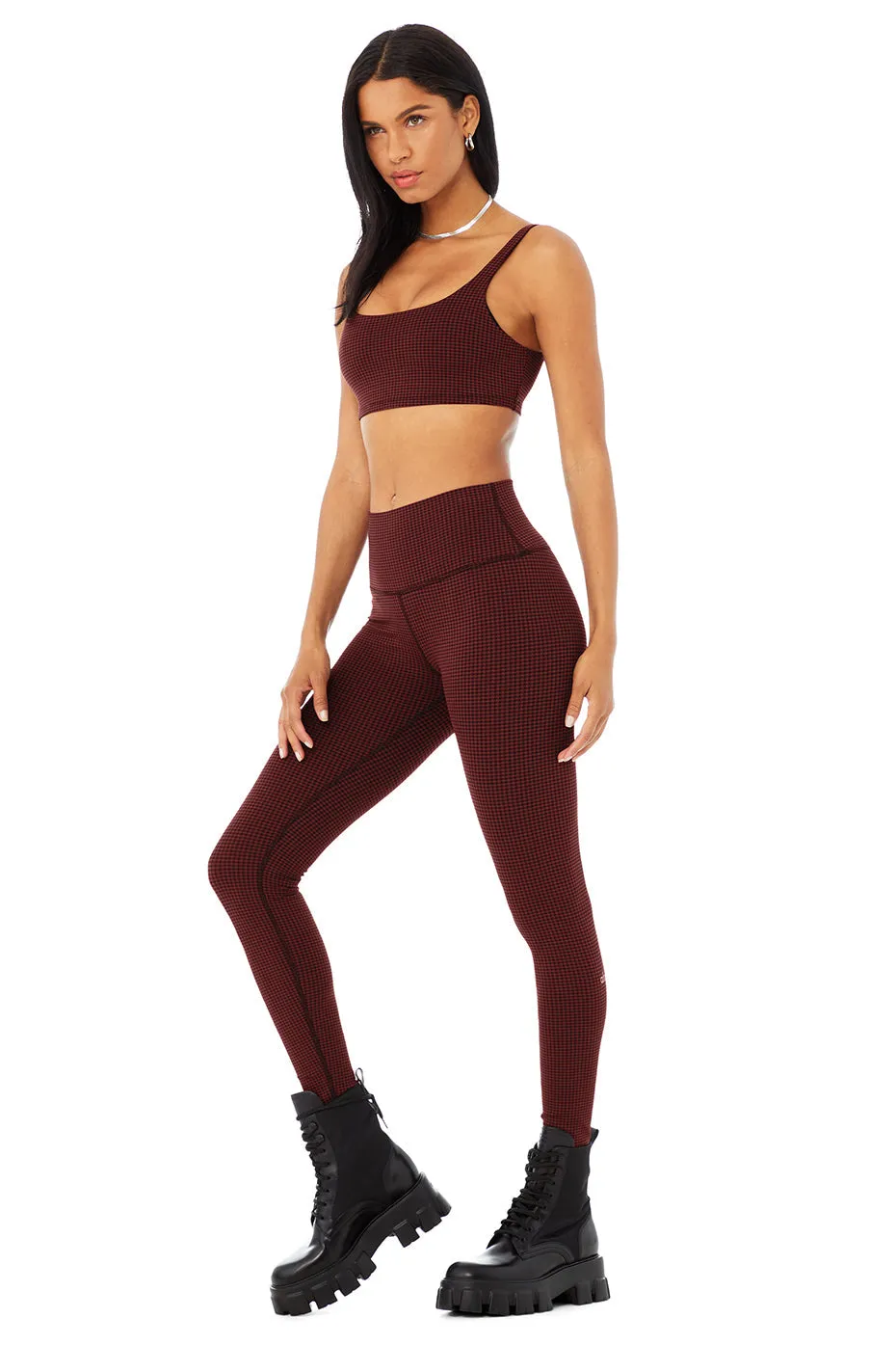 Micro Houndstooth Bra & High-Waist Legging Set