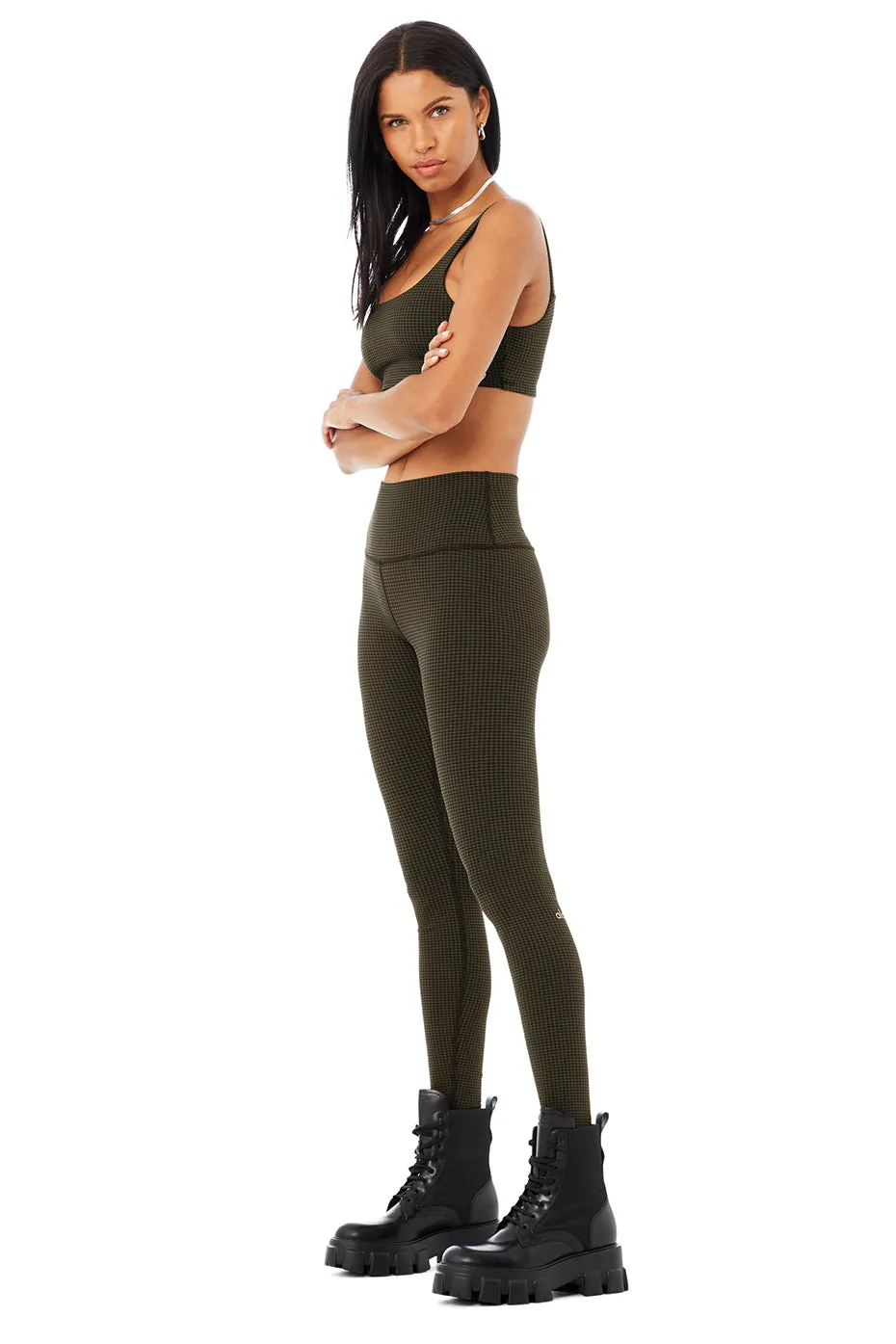 Micro Houndstooth Bra & High-Waist Legging Set