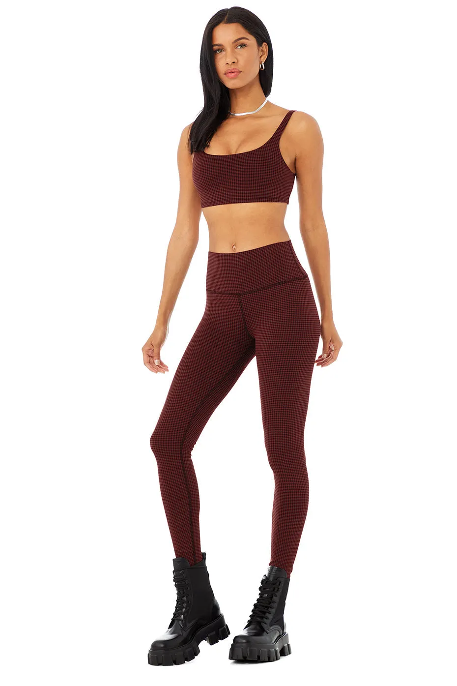 Micro Houndstooth Bra & High-Waist Legging Set
